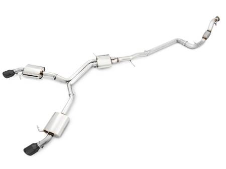 AWE Tuning - AWE Audi B9 A4 Touring Edition Exhaust Dual Outlet - Diamond Black Tips (Includes DP)