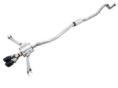 AWE Tuning - AWE 2016+ Honda Civic Si Touring Edition Exhaust w/Front Pipe & Dual Diamond Black Tips