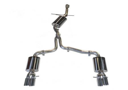 AWE Tuning - AWE Audi B8 A4 Touring Edition Exhaust - Quad Tip Polished Silver Tips - Does Not Fit Cabrio