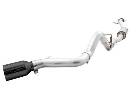 AWE Tuning - AWE 2021+ Ford Bronco 0FG Single Rear Exit Exhaust w/Diamond Black Tip & Bash Guard
