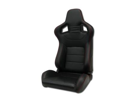 I3 Enterprise - I3 Mugen Style Racing Seat Black With Red Stitches Left Side (Pvc) (New Style)