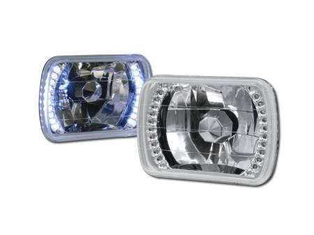 I3 Enterprise - I3 Universal 7X6 White Led Crystal Headlight W/O Light Bulb (Chrome)