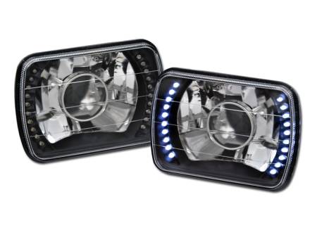 I3 Enterprise - I3 Universal 7X6 White Led Projector Headlight W/O Light Bulb - Black