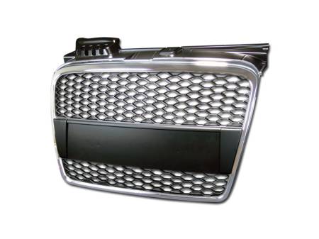 I3 Enterprise - I3 05-07 Audi A4 B7 (Not Fit Parking Assist And Cabrio Model)Rs Style Front Grill W/Logo Base (Chrome/Black)