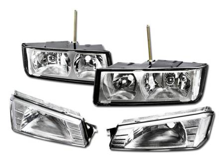 I3 Enterprise - I3 2002-2006 Chevy Avalanche - Oem Crystal Headlight - Body Cladding Model Only - 4 Pcs Set W/O Amber W/O Bulb -Chrome