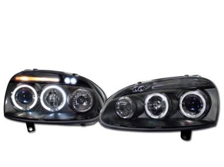 I3 Enterprise - I3 06-08 Vw Golf Mk5 /Gti Halo Projector Headlight W/Led (Jdm Black)