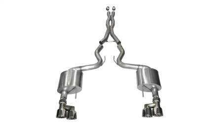 CORSA Performance - Corsa 2015-2017 Ford Mustang GT 5.0 3in Cat Back Exhaust Polish Quad Tips (Xtreme)