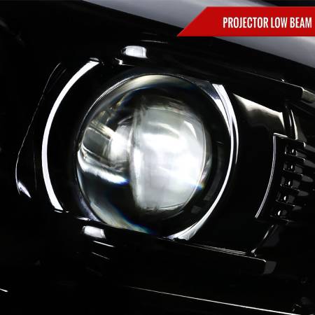 Spec'D Tuning Products - Spec-D 2015-2020 Chevrolet Tahoe Suburban/ 2016-2019 Suburban 3500HD LED C-Bar Projector Headlights w/ LED Turn Signal Lights (Jet Black Housing/Clear Lens)