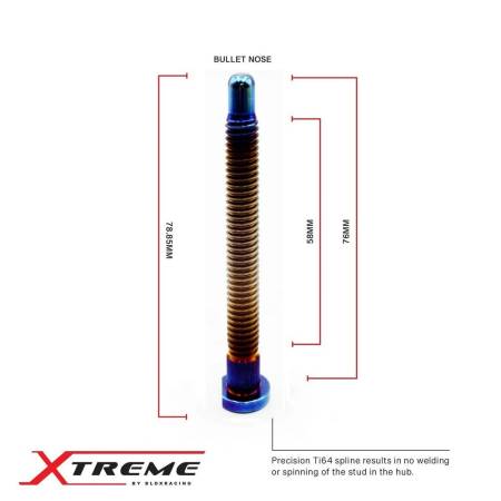 BLOX Racing - BLOX Racing Titanium Extended Wheel Studs M12X1.5mm SIngle Piece Honda Fitment - Burnt