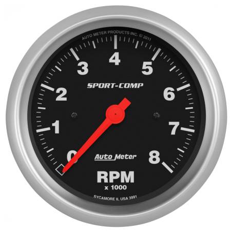 AutoMeter - AutoMeter Sport-Comp 3-3/8 inch 8000 RPM Electronic In Dash Tach