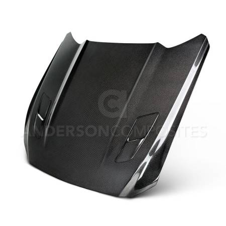 Anderson Composites - Anderson Composites 2015-2017 Ford Mustang Double Sided Carbon Fiber Type-OE Style Hood