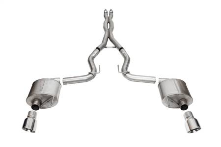 CORSA Performance - Corsa 24+ Ford MustangGT Sport Cat-Back Exhaust System 3.0in Dual Rear Exit w/4.5in Pro Series Tips