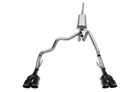 CORSA Performance - Corsa 2022-2024 Chevrolet Silverado 1500 Cat-Back Dual Rear Exit with Twin 4in Black Tips