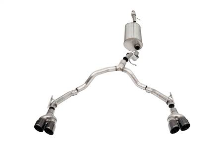 CORSA Performance - Corsa 2021-2025 Tahoe/GMC Yukon 4DR 5.3L 4WD Dual Rear 3in - 2.75in Sport Cat-Back DW 4in BLK Tips