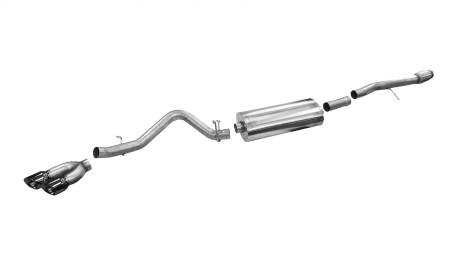 CORSA Performance - Corsa 2014-19 Sierra/Silverado 1500 Crew/Dbl / Short/Std. Bed 6.2L V8 Black Sport Single SideCB Exht
