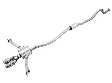 AWE Tuning - AWE 2016+ Honda Civic Si Touring Edition Exhaust w/Front Pipe & Dual Chrome Silver Tips