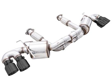 AWE Tuning - AWE 2020 Chevrolet Corvette (C8) Touring Edition Exhaust - Quad Diamond Black Tips
