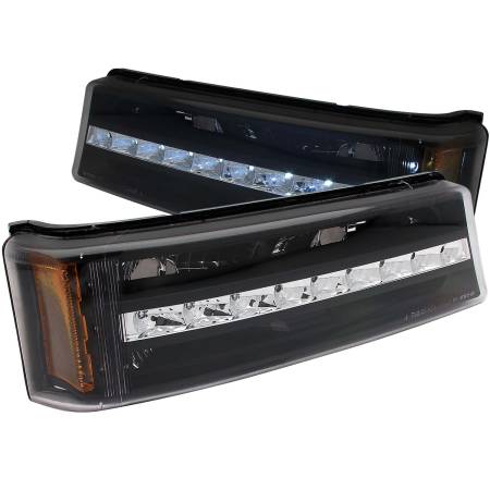 ANZO Headlights, Tail Lights and More  - ANZO 2003-2006 Chevrolet Silverado 1500 LED Parking Lights Black w/ Amber Reflector