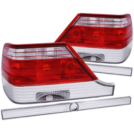 ANZO Headlights, Tail Lights and More  - ANZO 1997-1999 Mercedes Benz S Class W140 Taillights 4DR Red/Clear