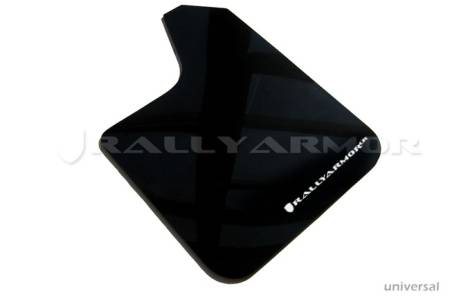 Rally Armor - Rally Armor Universal fitment (no hardware) UR Black Mud Flap w/ White Logo