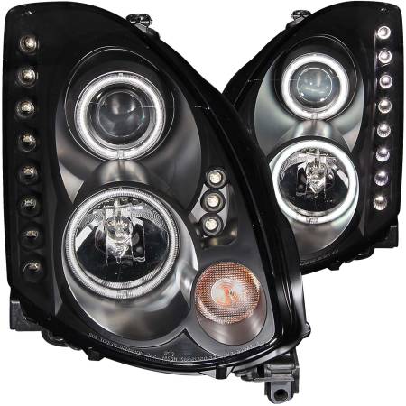 ANZO Headlights, Tail Lights and More  - ANZO 2003-2007 Infiniti G35 Projector Headlights w/ Halo Black (CCFL) (HID Compatible)