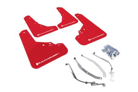 Rally Armor - Rally Armor 12+ Fiat 500 (Pop/Sport/Lounge/Abarth) Red Mud Flap w/ White Logo