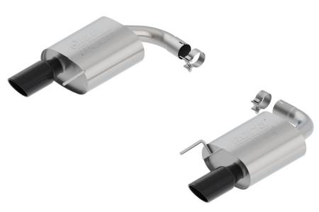 Borla - Borla Atak S Rear Section 15-17 Ford Mustang GT 5.0L V8 MT/AT 2.5in pipe 4in tip (Black Chrome)