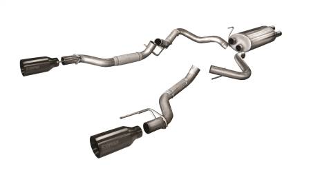 CORSA Performance - Corsa 2017-2020 Ford F-150 Raptor 3.5L Sport Cat-Back Dual Rear Exit w/ 5in Gunmetal Tip