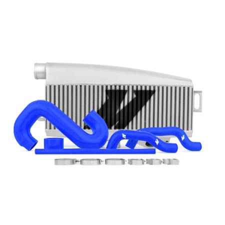Mishimoto - Mishimoto Subaru 02-07 WRX/04-07 STi Top-Mount Intercooler Kit - Powder Coated Silver & Blue Hoses