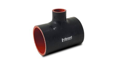 Vibrant Performance - Vibrant Performance 4 Ply Reinforced Silicone T Adapter - 3in Outlet ID x 4in OAL x 1in Branch ID (BLACK)