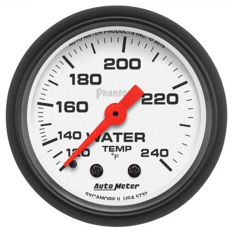 AutoMeter - AutoMeter Phantom 52mm 120-240 Deg F Mechanical Water Temp Gauge