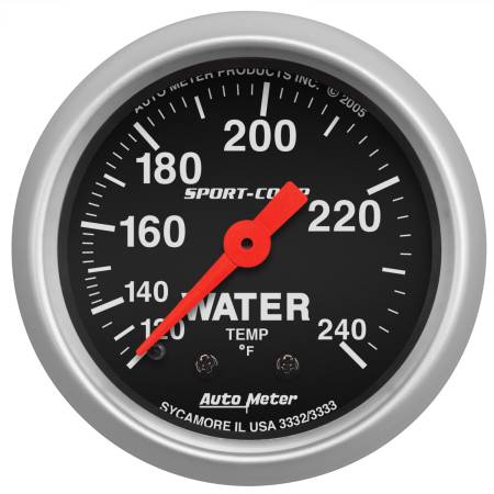 AutoMeter - AutoMeter Sport-Comp 52.4mm 120-240 F Mech 2in Water Temp
