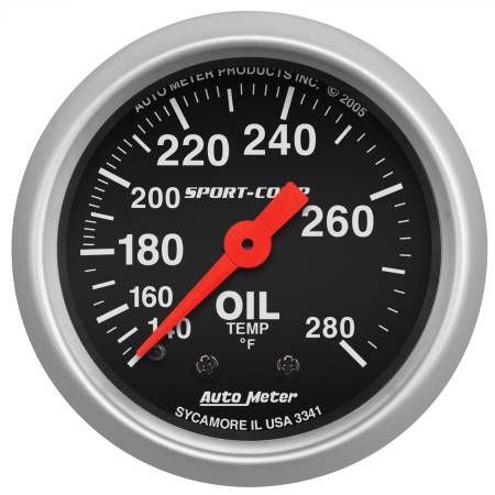 AutoMeter - AutoMeter Sport-Comp 52.4mm 140-280 Deg F Mech Oil Temp Gauge