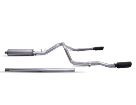 Gibson Performance Exhaust - Gibson 19-22 Chevrolet Silverado 1500 Custom 5.3L 3in/2.5in Cat-Back Dual Split Exhaust- Black Elite