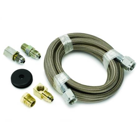 AutoMeter - AutoMeter #4 Braided SS Line (-4AN) 6ft -4AN and 1/8in NPTF Fittings