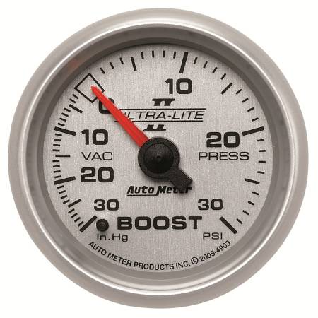 AutoMeter - AutoMeter Ultra-Lite II 52mm 30 PSI Mechanical Boost Gauge