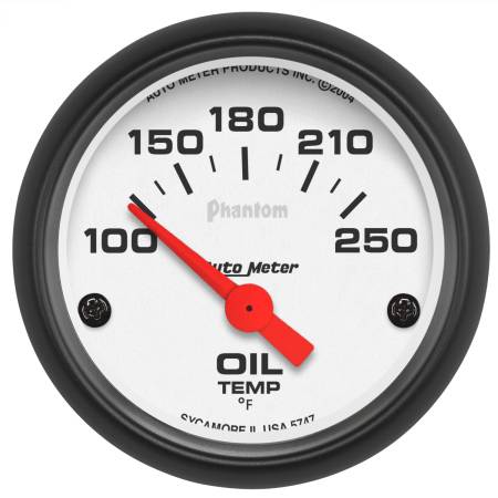 AutoMeter - AutoMeter Phantom 52mm Oil Temp 100-250 F Electronic Gauge Kit
