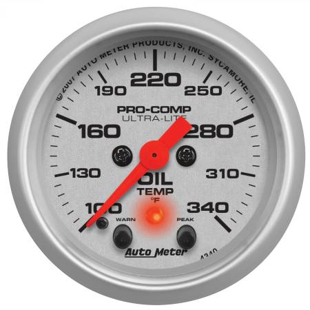 AutoMeter - AutoMeter Ultra-Lite 2-1/16in. / 340 Degree F (Stepper Motor w/Peak & Warn) Oil Temperature Gauge