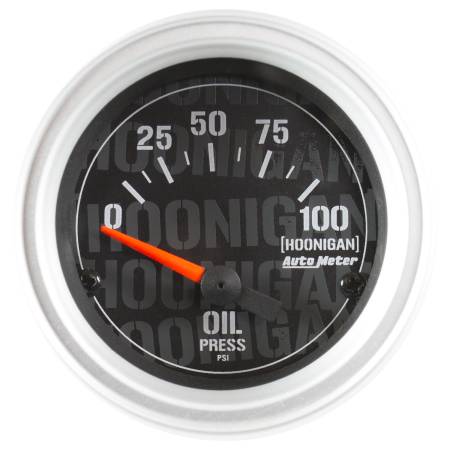 AutoMeter - AutoMeter Hoonigan 52mm 100psi Full Electronic Oil Pressure Gauge