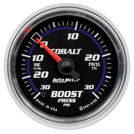 AutoMeter - AutoMeter Cobalt 52mm 30 PSI Electronic Boost Gauge