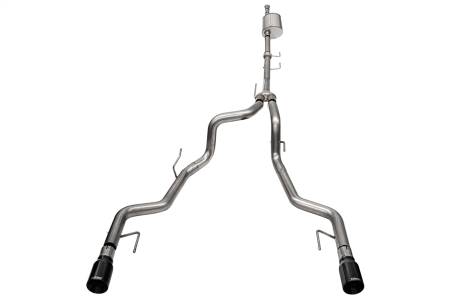 CORSA Performance - Corsa 2021-2025 Ford F-150 SuperCrew/5.5ft Bed 3.5L V6 Sport Cat-Back Dual Rear Exit-Black PVD