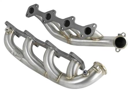 aFe Power (Advanced FLOW Engineering) - aFe Twisted Steel 1.75-2in 304 SS Headers 03-07 Ford Diesel Trucks V8-6.0L (td)