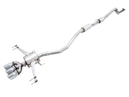 AWE Tuning - AWE 2017+ Honda Civic Type R Touring Edition Exhaust w/Front & Mid Pipes - Chrome Silver Tips