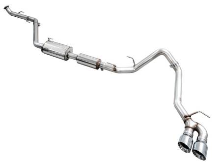 AWE Tuning - AWE Exhaust for 4th Gen Toyota Tacoma Dual Chrome Silver Tips