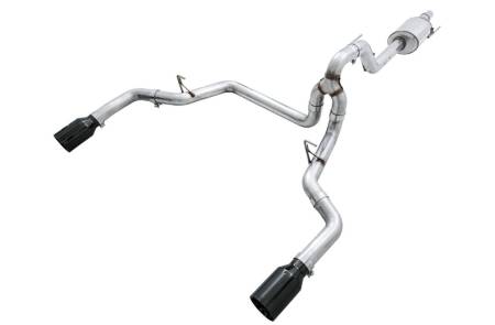 AWE Tuning - AWE 2015+ Ford F-150 0FG Dual Exit Performance Exhaust System w/5in Diamond Black Tips