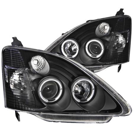ANZO Headlights, Tail Lights and More  - ANZO 2002-2004 Honda Civic Projector Headlights w/ Halo Black