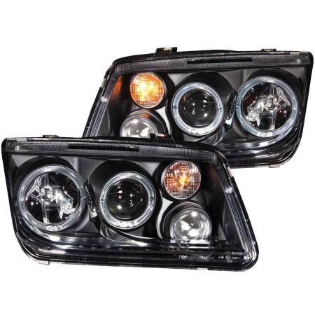 ANZO Headlights, Tail Lights and More  - ANZO 1999-2005 Volkswagen Jetta Projector Headlights w/ Halo Black (CCFL)