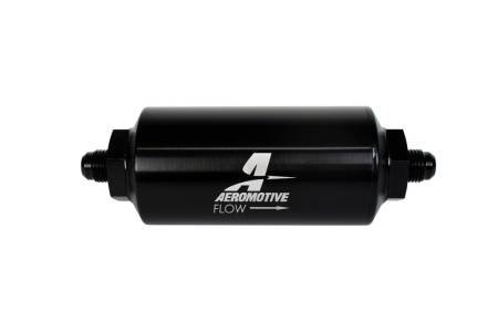 Aeromotive - Aeromotive In-Line Filter - (AN-6 Male) 10 Micron Microglass Element Bright Dip Black Finish