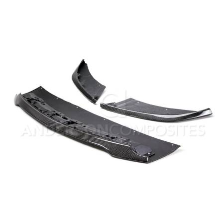 Anderson Composites - Anderson Composites 2015-2017 Ford Mustang Shelby GT350 Carbon Fiber Front Splitter (3 PC)