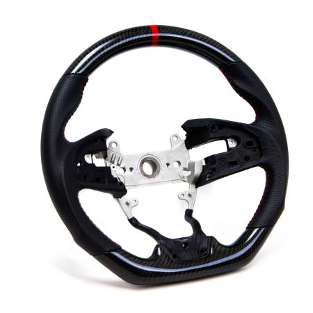 PRL Motorsports - PRL Steering Wheel 2016-2021 Civic Carbon and Leather Red